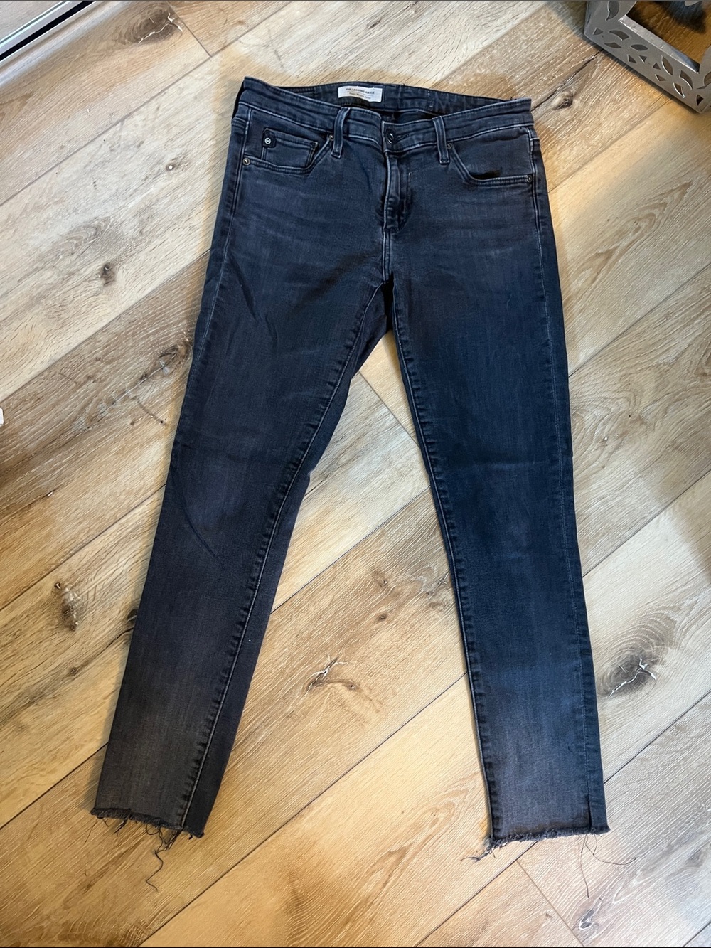 Ag Adriano Goldschmied, 27 regular, Washed Gray Black Slim Jeans